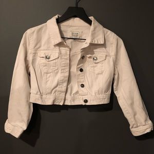 Forever 21 Cropped white jean jacket
